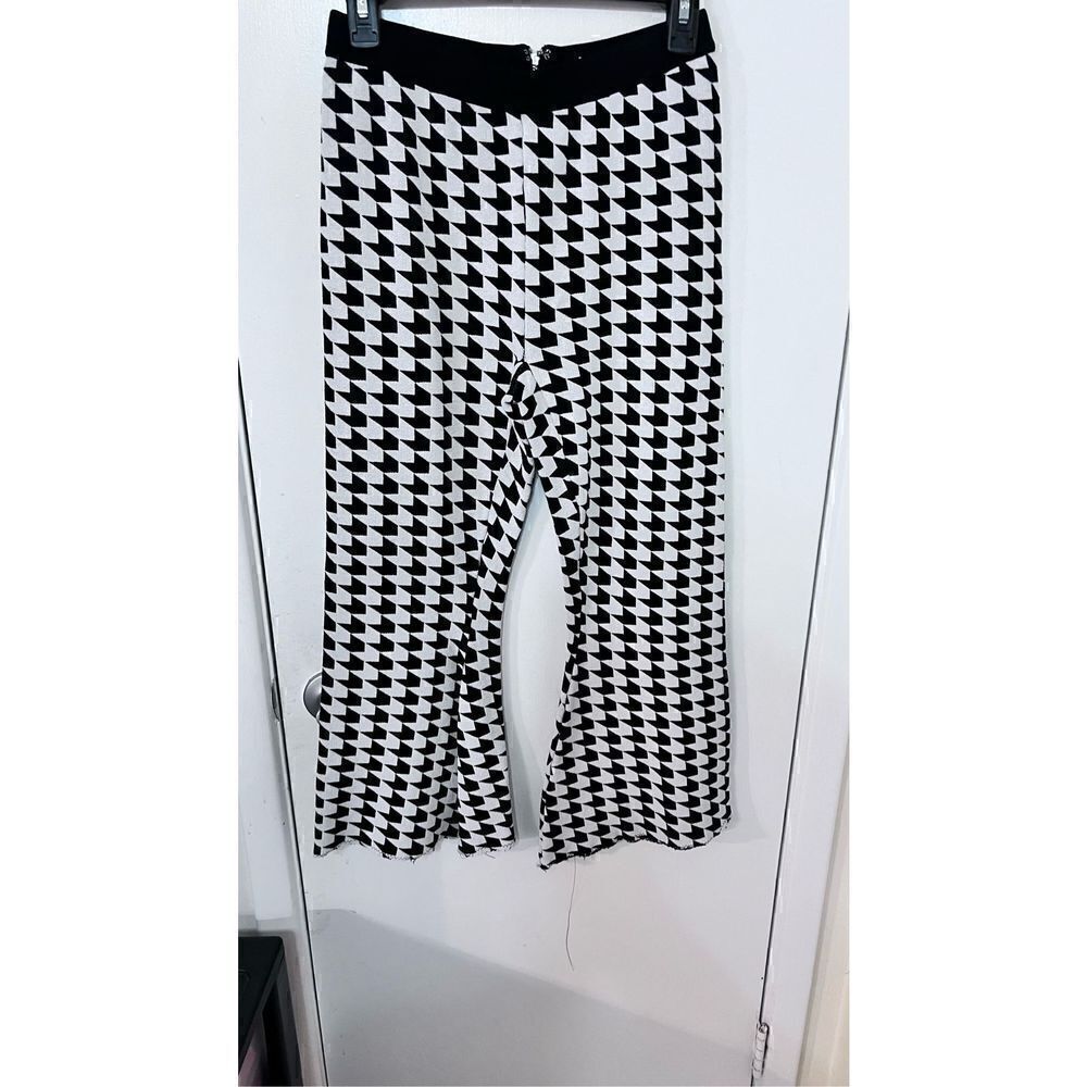 GOOD TIME USA HOUNDSTOOTH BACK ZIP PANTS WOMENS SIZE M